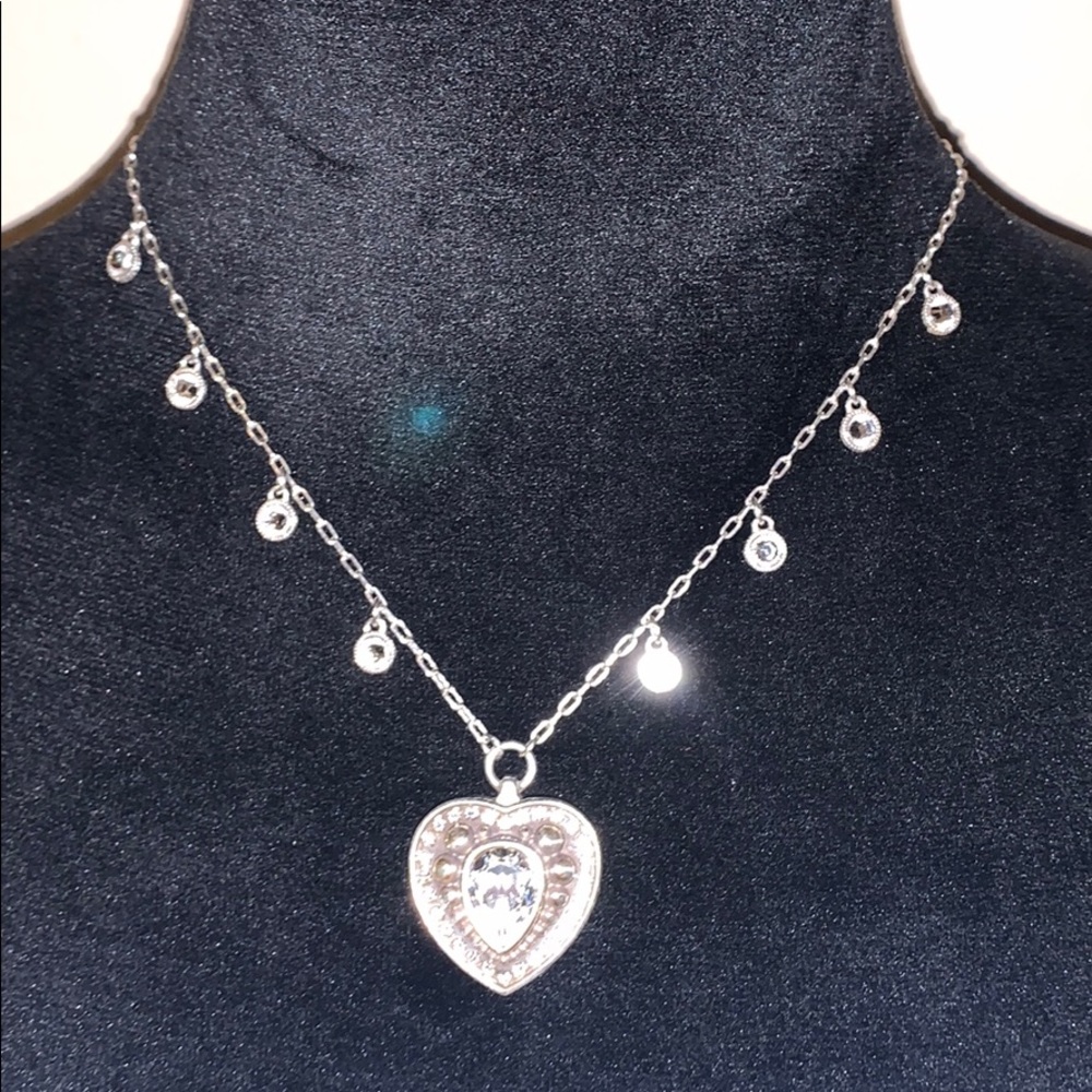 Brighton silver crystal heart locket necklace